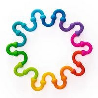 Lot de 10 anneaux de manipulation en silicone arc-en-ciel - Image principale