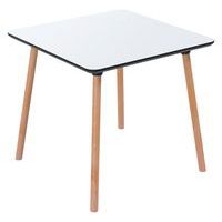 Table réunion Palas 80X80 cm pied hêtre plateau Blanc - Image principale