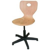 Chaise informatique Fidji piétement plastique coque bois - Image 5