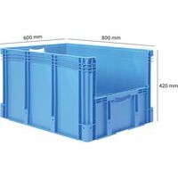 Bac 174L 1/2 Porte Fond+Parois Pleins Bleu 800X600X420mm - Image 2