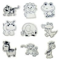 Pack d'aimants Animaux en bois à colorier - 9 pcs - Image 2