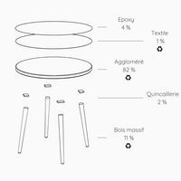 Table basse ronde Upcy Ø 45 cm sable - Image 2