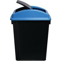 Poubelle en plastique 70% recyclé couvercle bleu - Manutan Expert - Image 7