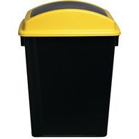 Poubelle en plastique 70% recyclé couvercle jaune - Manutan Expert - Image 4