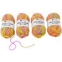Set 4 pelotes fils acrylique multicolore fluo - 50g - Image principale