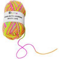 Set 4 pelotes fils acrylique multicolore fluo - 50g - Image 2