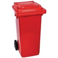 Poubelle Full Color - 120 L - Rouge - Manutan - Image principale