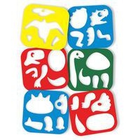 Lot de 6 pochoirs dinosaures à composer 12,5x14cm - Image principale