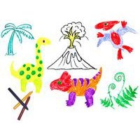 Lot de 6 pochoirs dinosaures à composer 12,5x14cm - Image 2