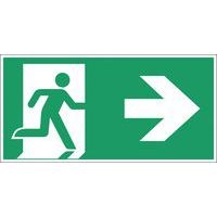 Panneau d'évacuation-secours - "Issue de secours à droite" - Rigide - Image principale