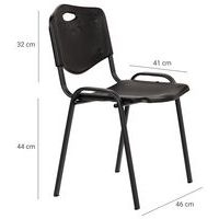 Chaise coques plastique noires struct noire Ek wo - Image 3