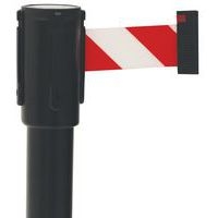 Poteau noir à sangle 5 m - Acier - Socle à roulettes - Manutan Expert - Image 2