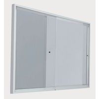 Vitrine intérieur porte coulissante fond acier coloris gris H 68 cm x L 72 cm - Image principale