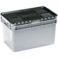 Bac std couvercle intégré H 335 mm Gerbage Couvercle Noir Coloris:Gris - Image principale