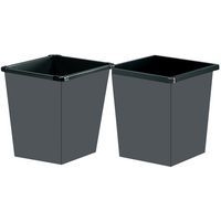 Corbeille de bureau carrée métal noire 27L - Image principale