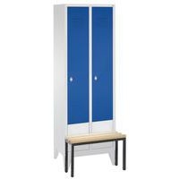 Vestiaire S2000 Classic - Colonne largeur 300mm - Sur pieds + banc - CP - Image principale