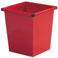 Corbeille de bureau carrée métal rouge 27L - Image principale