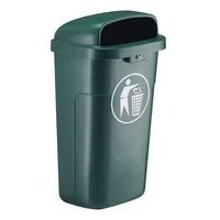 Poubelle plastique d'extérieur ininflammable 50L vert - Image principale