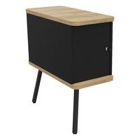 Caisson suspendu Alto solo noir 2 pieds 1 porte top chêne vieilli - Image principale