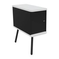 Caisson suspendu Alto solo noir 2 pieds 1 porte top blanc - Image principale