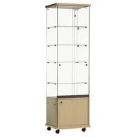 Vitrine Easy E5 - Avec armoire basse et éclairage socle Hêtre - Image principale