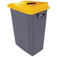 Poubelle 60 L avec couvercle tri sélectif Jaune Cannette - Image 2
