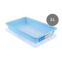 Bac plat HACCP avec couvercle et grille - GILAC, Coloris : Bleu - Image 2