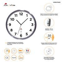 Horloge quartz Ø 35,5 cm radio pilotée extérieur - Image 4