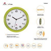 Horloge quartz Ø 30 cm cadran coloris anis - Image 2