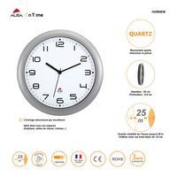 Horloge quartz Ø 30 cm cadran coloris gris - Image 4