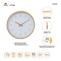 Horloge murale en bois TREE Verre Bois clair Fond blanc - Image 2