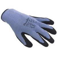 10 paires de gants tricotés enduits latex T10 Bleu/Noir - Image 6