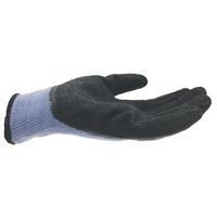 10 paires de gants tricotés enduits latex T10 Bleu/Noir - Image 9