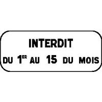 Panonceau pour panneaux de signalisation type B - M6b - Stationnement unilatéral à alternance semi-mensuelle - Image principale