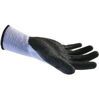 10 paires de gants tricotés enduits latex T10 Bleu/Noir - Image 3