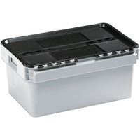 Bac std couvercle intégré H 283 mm Gerbage Couvercle Noir Coloris:Gris - Image principale