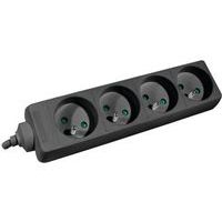 Multiprise 4 prises sans interrupteur noire - 1,5 m - Image principale