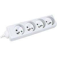 Multiprise 4 prises sans interrupteur blanche - 0,8 m - Image principale