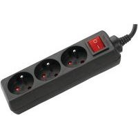 Multiprise 3 prises avec interrupteur noire - 1,5 m - Image principale