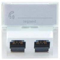 Plastron mosaic 45X45 incline 45° 2 ports RJ45 cat 6 stp - Image principale