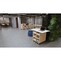 Ilot Wallis ONE 120x80x65 cm plateau  magnétique bouleau-blanc sur roulettes - Image 2