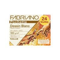 Pochette dessin 24 feuilles blanc à grain Fabriano 24x32 cm 180g - Image principale