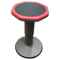 Tabouret Mogoo réglable en hauteur par vérin à gaz piètement gris/assise rouge - Image 5
