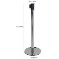 Poteau chromé à sangle 5 m - Socle à roulettes - Manutan Expert - Image 6