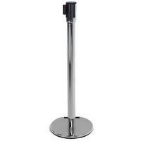 Poteau chromé à sangle 5 m - Socle à roulettes - Manutan Expert - Image 2