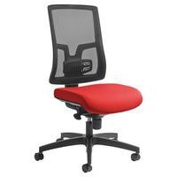 Chaise Oria pied noir dos résille assise rouge - Image principale