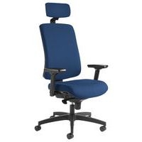 Fauteuil de bureau Oria pied noir avec accoudoirs et têtière GGI - Image 5