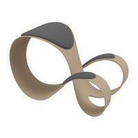 Siège assis debout Moon en résine Beige assise gris foncé - Image principale