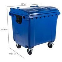 Conteneur à déchet 4 Roues Bleu - 1100L - Mobil Plastic - Image 2