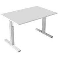 Bureau droit Inesa avec pied réglable en T Blanc 120 cm - Image principale
